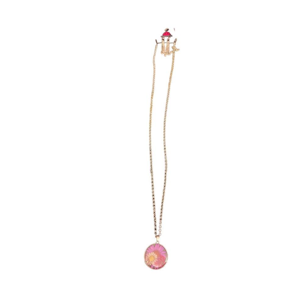 Paparazzi Floral Pendant‎ Necklace Silver Chain Boho Chic Jewelry R-55